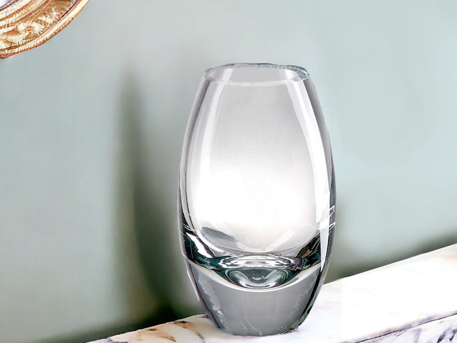 11" Clear Lead Free Crystal Oval Table Vase