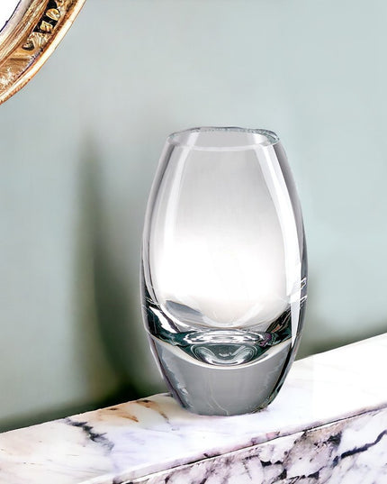 11" Clear Lead Free Crystal Oval Table Vase
