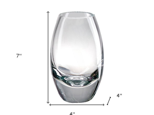 11" Clear Lead Free Crystal Oval Table Vase