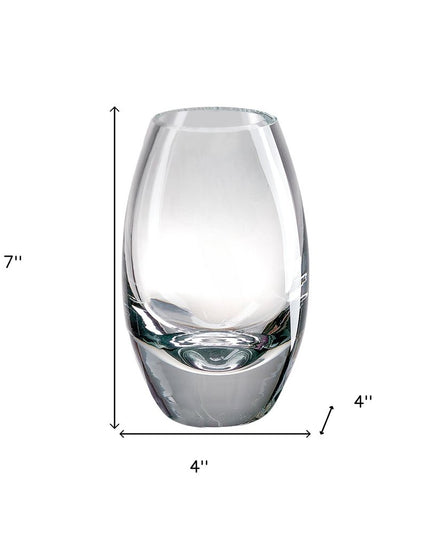 11" Clear Lead Free Crystal Oval Table Vase