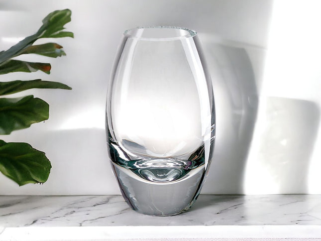 11" Clear Lead Free Crystal Oval Table Vase