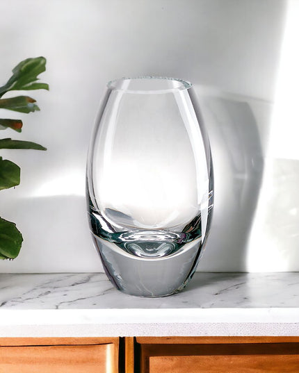 11" Clear Lead Free Crystal Oval Table Vase