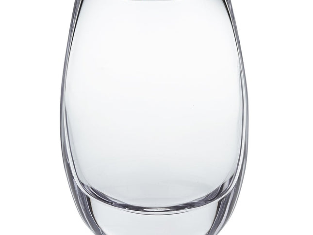 8" Clear Oval Crystal Glass Table Vase