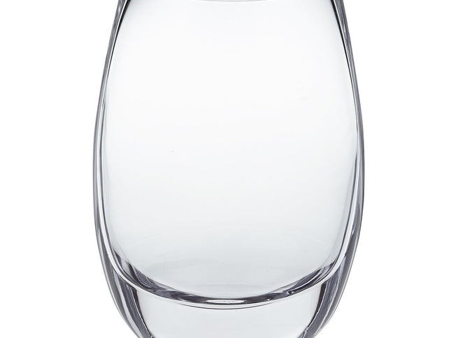 8" Clear Oval Crystal Glass Table Vase