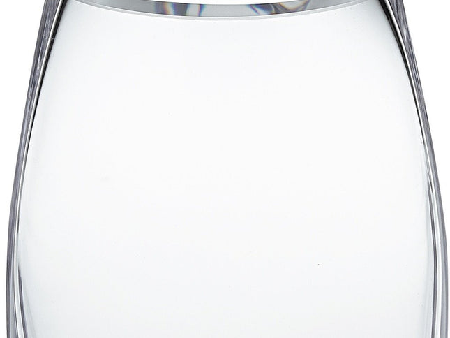 8" Clear Oval Crystal Glass Table Vase