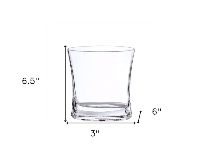 7" Clear Oval Crystal Glass Table Vase