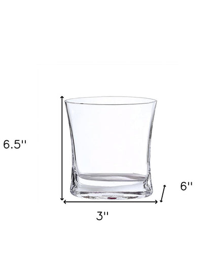 7" Clear Oval Crystal Glass Table Vase