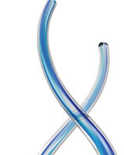 20" Clear and Blue Murano Glass Modern Abstract Tabletop Sculpture