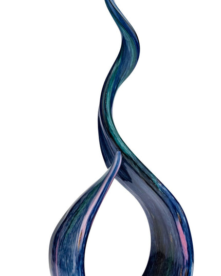 19" Blue and Green Murano Glass Modern Abstract Tabletop Sculpture