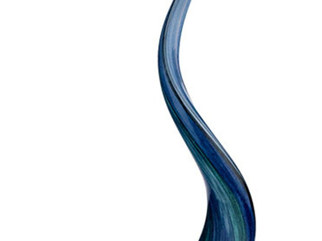 19" Blue and Green Murano Glass Modern Abstract Tabletop Sculpture