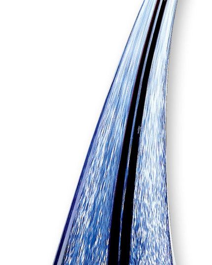 9" Clear and Blue Murano Glass Modern Abstract Tabletop Sculpture