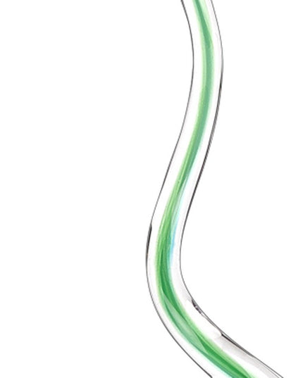 14" Clear Red Blue Yellow Murano Glass Modern Abstract Tabletop Sculpture