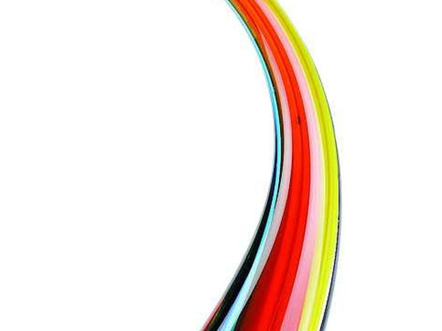 17" Blue and Red Murano Glass Modern Abstract Tabletop Sculpture