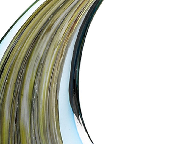 17" Blue Murano Glass Fish Figurine Tabletop Sculpture