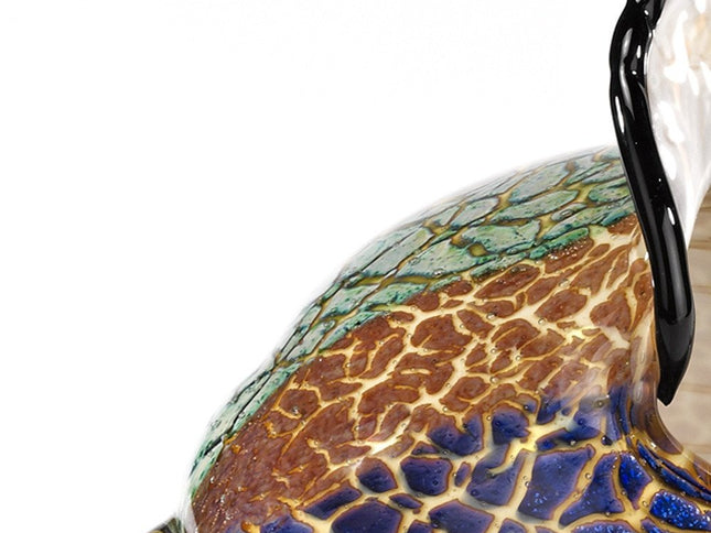 5" Gold Blue Green White Murano Glass Figurine Tabletop Sculpture