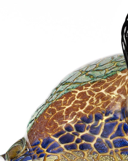 5" Gold Blue Green White Murano Glass Figurine Tabletop Sculpture