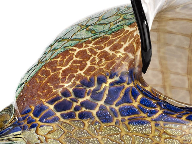 5" Gold Blue Green White Murano Glass Figurine Tabletop Sculpture