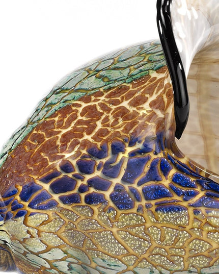 5" Gold Blue Green White Murano Glass Figurine Tabletop Sculpture