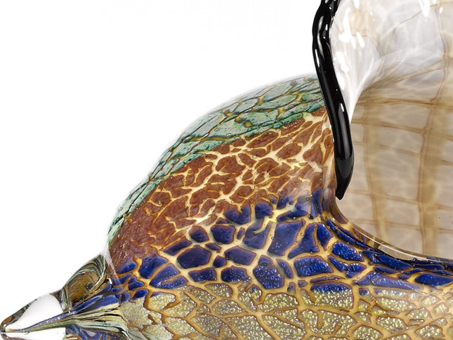 5" Gold Blue Green White Murano Glass Figurine Tabletop Sculpture