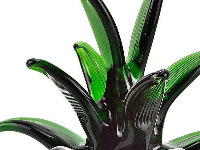 9" Orange Murano Glass Pineapple Statue Tabletop Sculpture