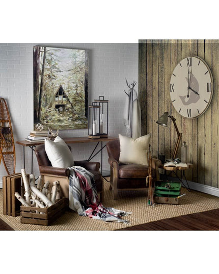 3" Circle Black Wood Analog Wall Clock