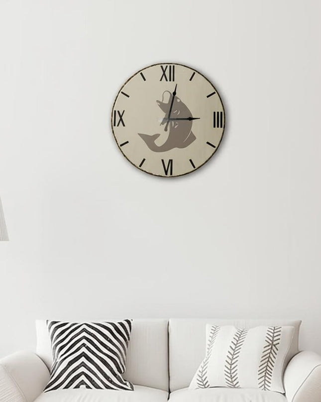 3" Circle Black Wood Analog Wall Clock