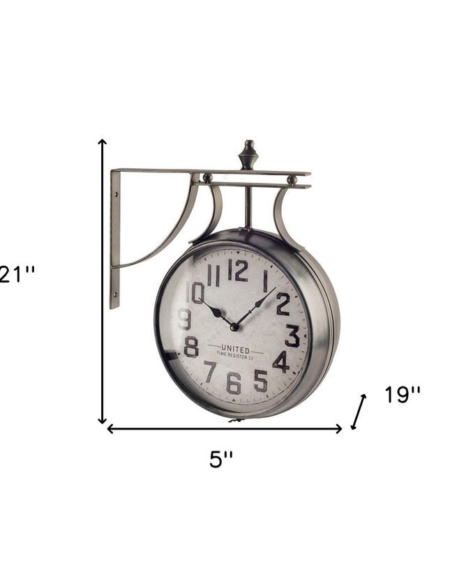 5" Circle Black Glass Analog Wall Clock