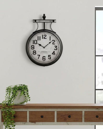 5" Circle Black Glass Analog Wall Clock