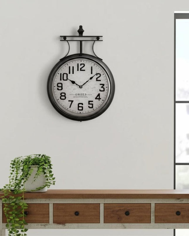 5" Circle Black Glass Analog Wall Clock