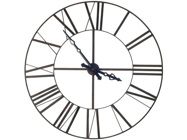 50" Circle Black Metal Skeleton Wall Clock