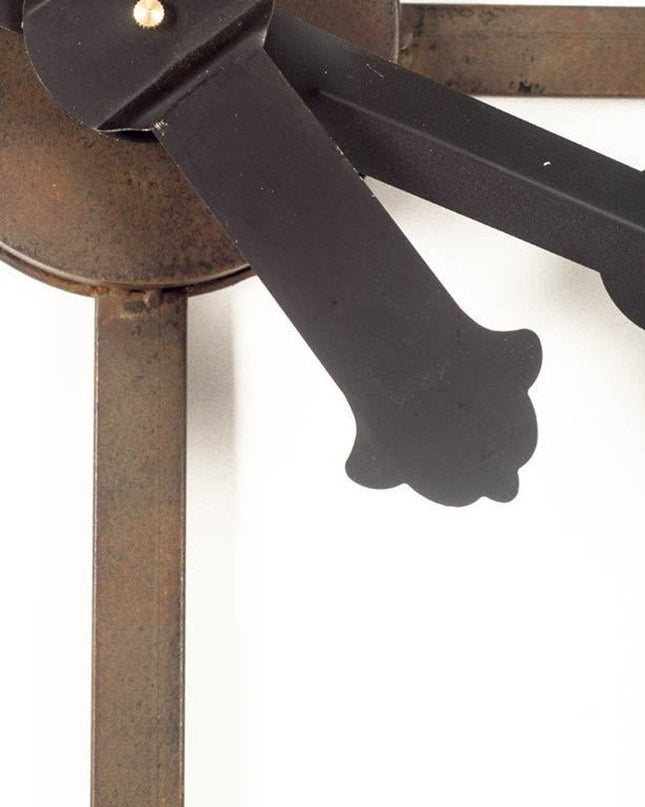 50" Circle Black Metal Skeleton Wall Clock