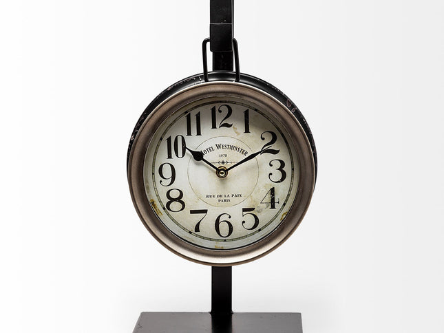 Metallic Brown Metal Hanging Desk Table Clock