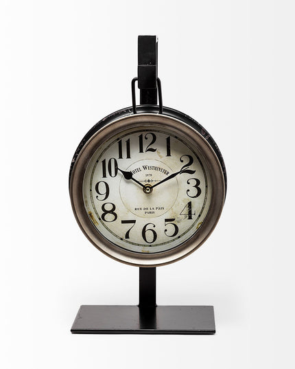 Metallic Brown Metal Hanging Desk Table Clock