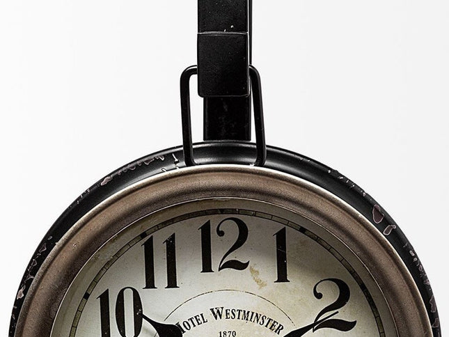 Metallic Brown Metal Hanging Desk Table Clock