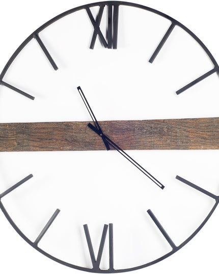 2" Circle Black Metal Skeleton Wall Clock