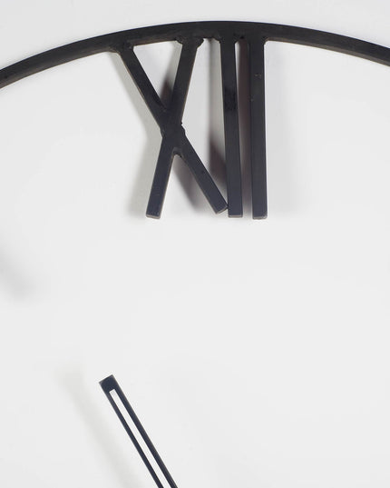 2" Circle Black Metal Skeleton Wall Clock