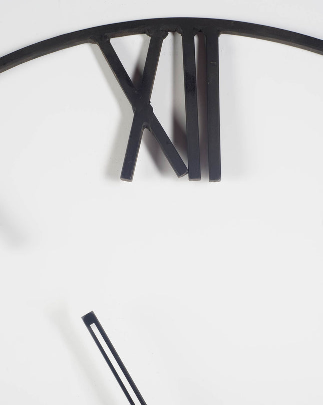 2" Circle Black Metal Skeleton Wall Clock