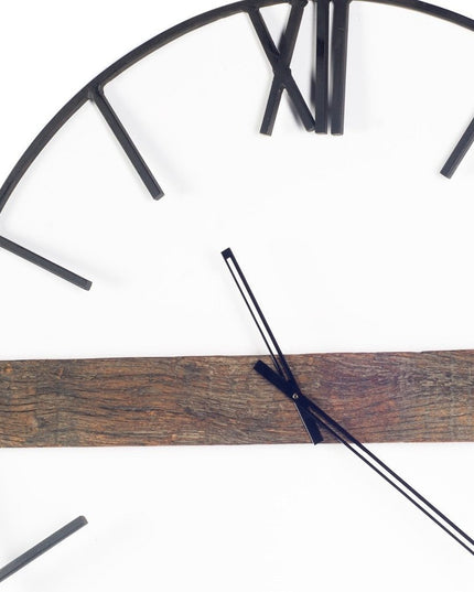 2" Circle Black Metal Skeleton Wall Clock