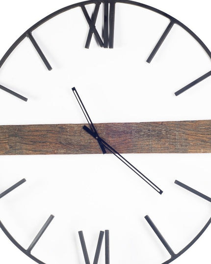 2" Circle Black Metal Skeleton Wall Clock