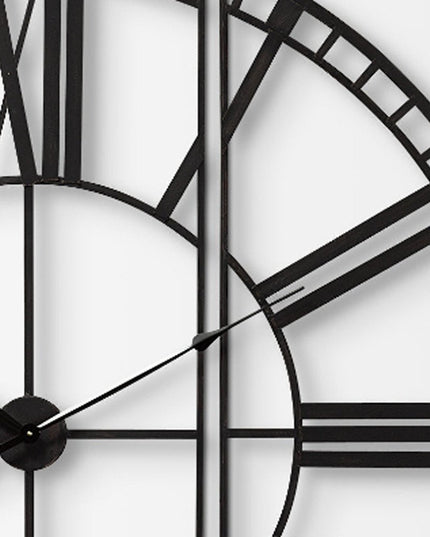 60" Round and Square Industrial Style Wall Clock