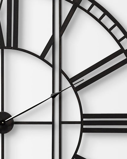 60" Round and Square Industrial Style Wall Clock