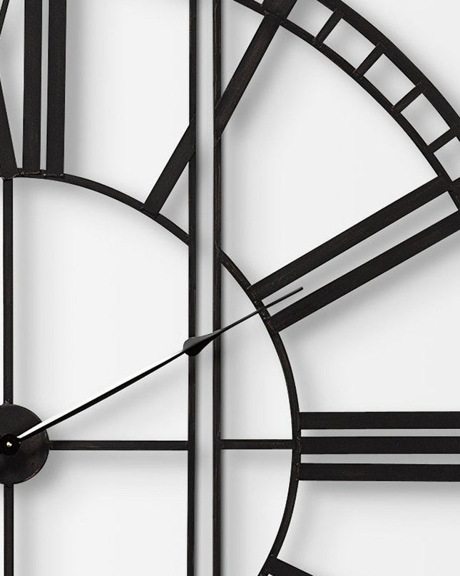 60" Round and Square Industrial Style Wall Clock