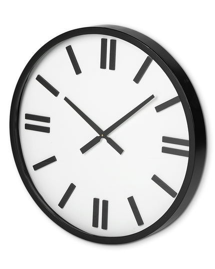 24" Round Large Modern Wall Clock With White Face And Non-Numarical Number
