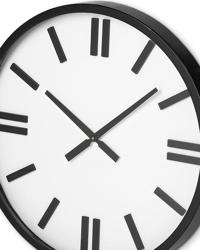 24" Round Large Modern Wall Clock With White Face And Non-Numarical Number