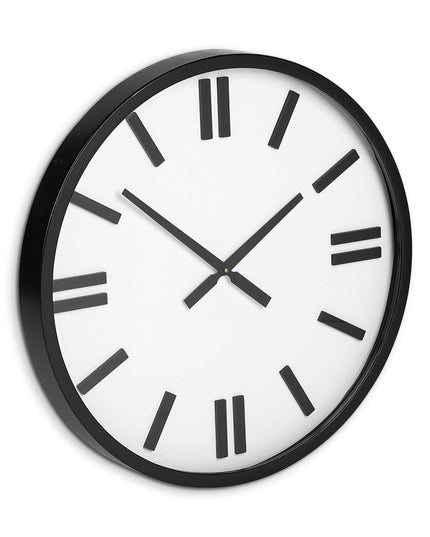 24" Round Large Modern Wall Clock With White Face And Non-Numarical Number