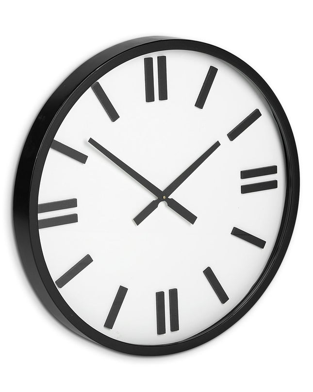 24" Round Large Modern Wall Clock With White Face And Non-Numarical Number