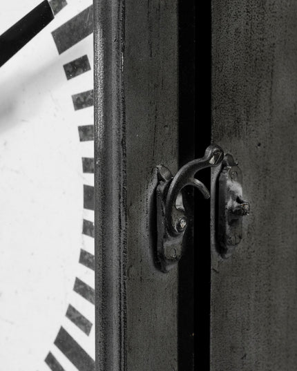 Rectangular Large Black Industrial Style Wall Clock