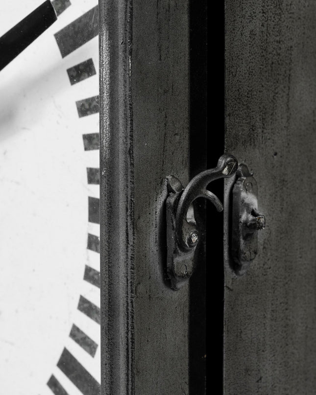 Rectangular Large Black Industrial Style Wall Clock