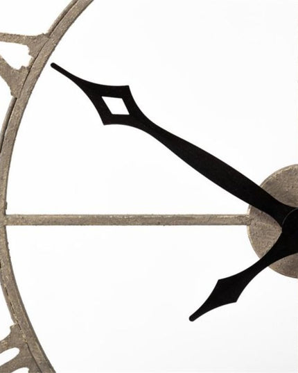 32" Circle Brown Metal Skeleton Wall Clock