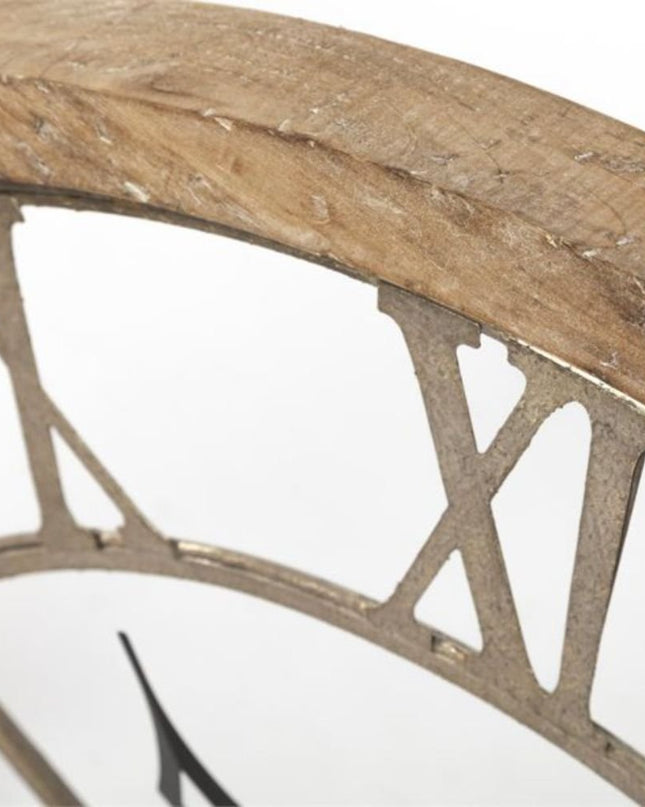 32" Circle Brown Metal Skeleton Wall Clock